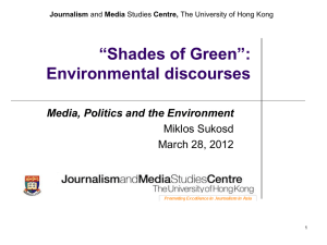 Lecture slides 8. Environmental discourses