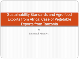 Sustainability Standards and Agro-food Exports from Africa