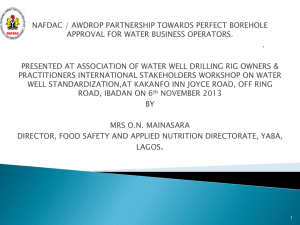 NAFDAC-AWDROP Partnership towards perfect Borehole Approval