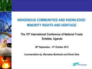 INDIGENOUS COMMUNITIES AND KNOWLEDGE