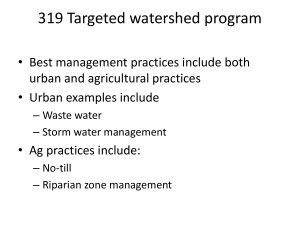 Lecture 4/23/12 - Soil and Water Conservation Management