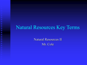 Natural Resources Key Terms