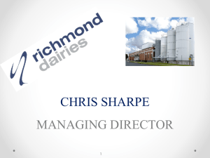 Chris Sharpe Richmond Dairies CSG Powerpoint Presentation