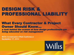 Design Risk and Professional Liability Exposures