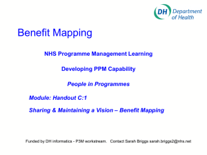 Benefit Mapping - NHS Connecting for Health