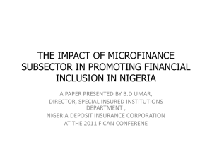 THE IMPACT OF MICROFINANCE SUBSECTOR IN