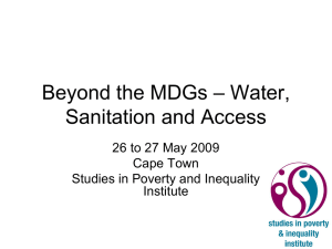 Beyond the MDGs – water, sanitation and access