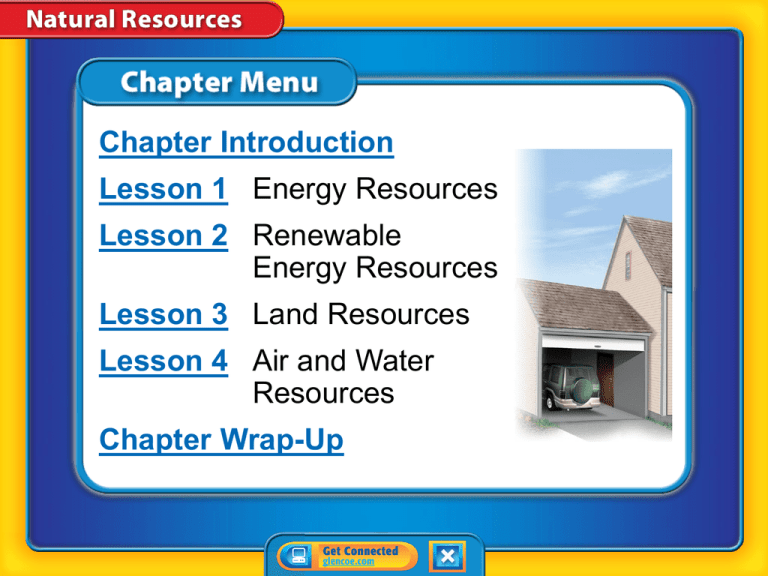 Lesson 1 Energy Resources