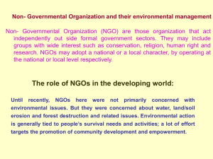 Non- Governmental Organization and their