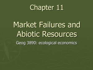 Market Failures and Abiotic Resources