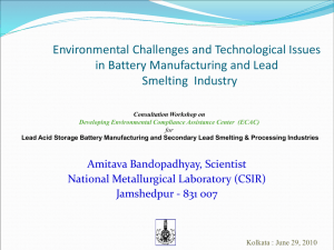 Environmental Issues and Cleaner Technology Options in