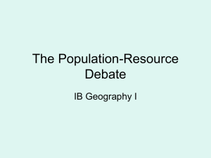 The Population-Resource Debate - George Washington High School