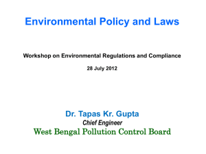 Power Point Presentation by T K Gupta on Environmental Policy and
