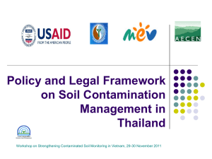 Policy and Legal Framework on Soil Contamination