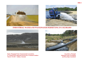 Industrial water and Wastewater Permitting in Colorado