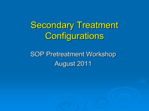 Secondary Treatment Configurations SOP Pretreatment 2012