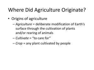 Where Did Agriculture Originate?