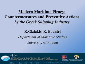 Modern Maritime Piracy: Countermeasures and preventive actions