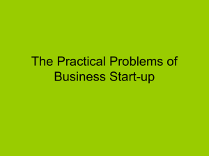 The Practical Problems of Business Start-up