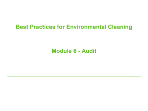 Environmental cleaning toolkit: Module six: Audit