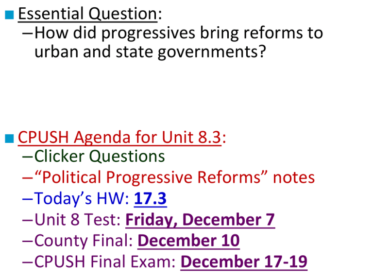 Political Reforms PowerPoint 