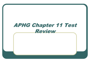 APHG Chapter 11 Test Review