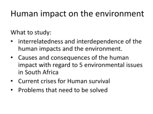 Human impact on environment