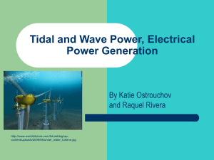 Tidal and Wave Power, Electrical Power Generation