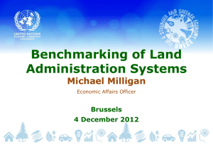 Benchmarketing of Land Administration Systems by Mr. Milligan