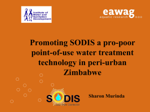 SODIS Water Treatment - AGW-Net