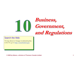 Chapter 10 Business, Government, and Legislation