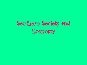 Southern Society and Economy