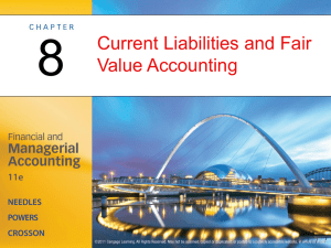 Current Liabilities and Fair Value Accounting