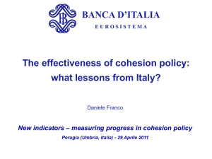 The effectiveness of cohesion policy: *what lessons from Italy