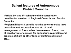 Download: II Salient features of Autonomous District Councils