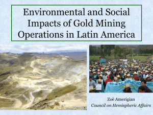 Environmental and Social Impacts of Gold Mining Operations in
