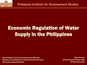 Economic Regulation of Water Supply in the