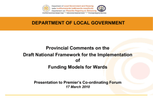 PCF Draft National Framework for the Implementation of Funding