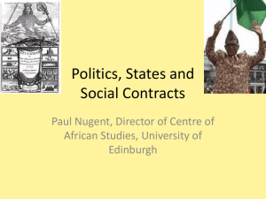 Politics, States and Social Contracts