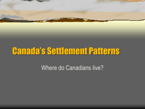 Canada`s Settlement Patterns
