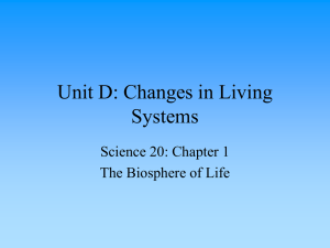 Unit D: Changes in Living Systems