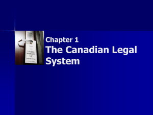 PPT Chapter 1: The Canadian Legal System