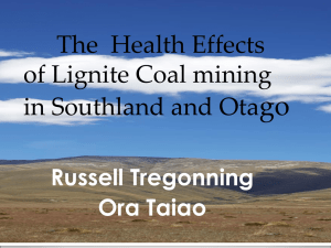 The Health Effects of Lignite Coal Mining in Southland and Otago