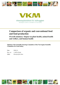 Comparison of organic and conventional food and food production