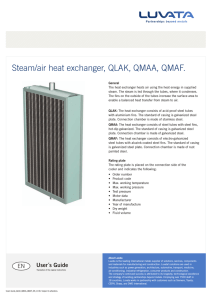 Steam/air heat exchanger, QLAK, QMAA, QMAF.