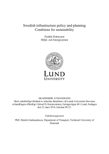 Swedish infrastructure policy and planning - Miljö