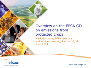 Overview on the EFSA GD on emissions from protected crops