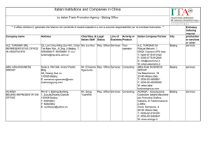 italian companies in china LastUpdated 17-Aprile-2014