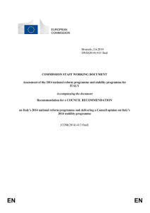 Commission Staff Working Paper - European Commission
