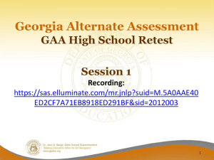 Session 1 - Georgia Department of Education